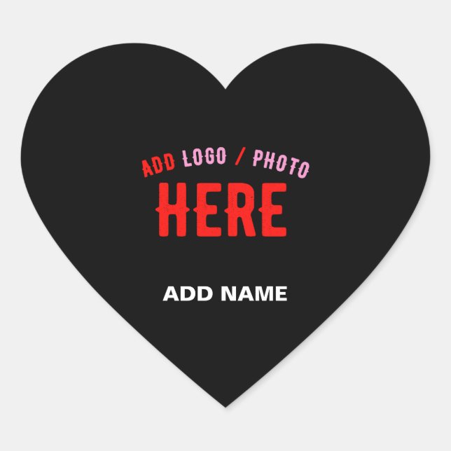 STYLISH MODERN CUSTOMIZABLE BLACK VERIFIED BRANDED HEART STICKER (Front)