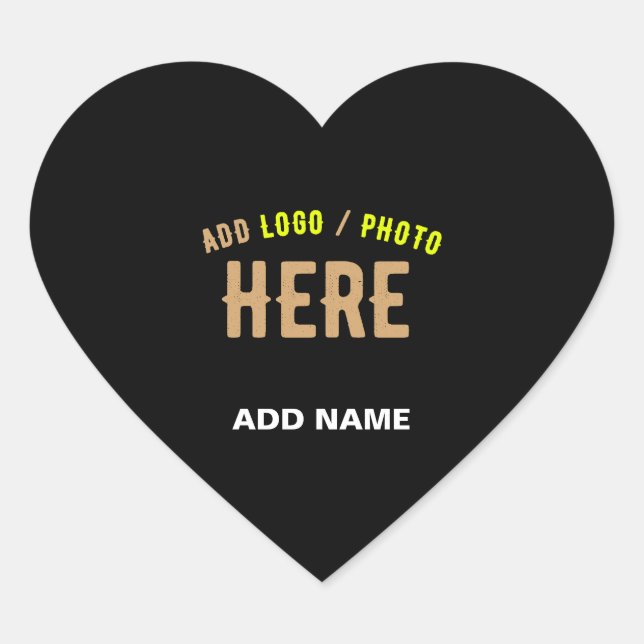 STYLISH MODERN CUSTOMIZABLE BLACK VERIFIED BRANDED HEART STICKER (Front)