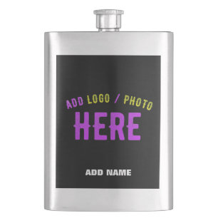 STYLISH MODERN CUSTOMIZABLE BLACK VERIFIED BRANDED HIP FLASK