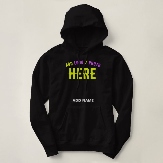 STYLISH MODERN CUSTOMIZABLE BLACK VERIFIED BRANDED HOODIE (Design Front)