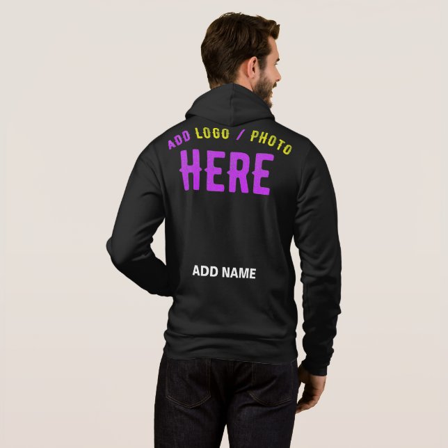 STYLISH MODERN CUSTOMIZABLE BLACK VERIFIED BRANDED HOODIE (Back Full)