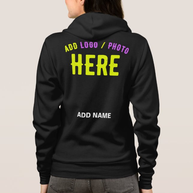 STYLISH MODERN CUSTOMIZABLE BLACK VERIFIED BRANDED HOODIE (Back)