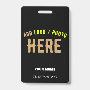 STYLISH MODERN CUSTOMIZABLE BLACK VERIFIED BRANDED ID BADGE