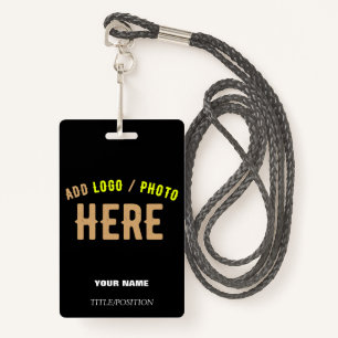 STYLISH MODERN CUSTOMIZABLE BLACK VERIFIED BRANDED ID BADGE
