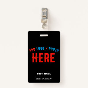 STYLISH MODERN CUSTOMIZABLE BLACK VERIFIED BRANDED ID BADGE