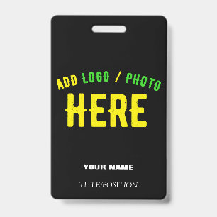 STYLISH MODERN CUSTOMIZABLE BLACK VERIFIED BRANDED ID BADGE