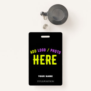 STYLISH MODERN CUSTOMIZABLE BLACK VERIFIED BRANDED ID BADGE