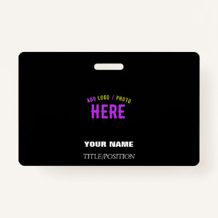STYLISH MODERN CUSTOMIZABLE BLACK VERIFIED BRANDED ID BADGE