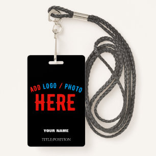 STYLISH MODERN CUSTOMIZABLE BLACK VERIFIED BRANDED ID BADGE