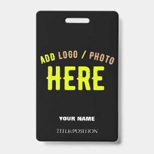 STYLISH MODERN CUSTOMIZABLE BLACK VERIFIED BRANDED ID BADGE