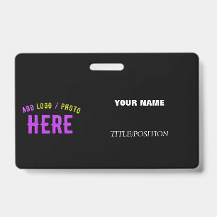 STYLISH MODERN CUSTOMIZABLE BLACK VERIFIED BRANDED ID BADGE