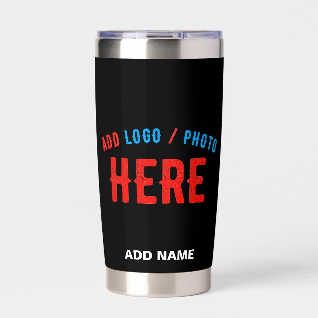 STYLISH MODERN CUSTOMIZABLE BLACK VERIFIED BRANDED INSULATED TUMBLER (Front)