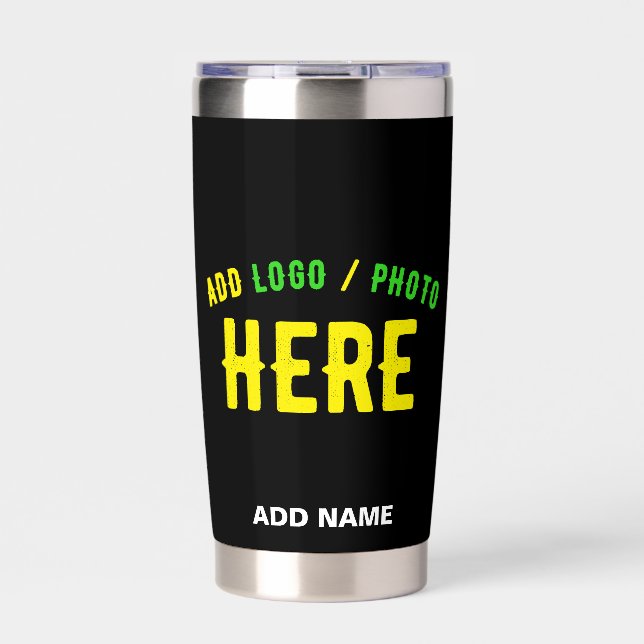 STYLISH MODERN CUSTOMIZABLE BLACK VERIFIED BRANDED INSULATED TUMBLER (Front)