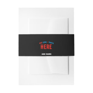 STYLISH MODERN CUSTOMIZABLE BLACK VERIFIED BRANDED INVITATION BELLY BAND