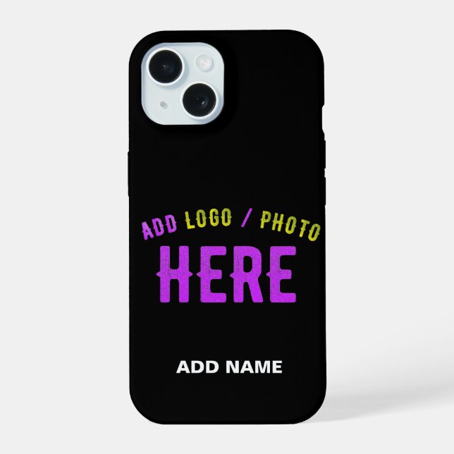 STYLISH MODERN CUSTOMIZABLE BLACK VERIFIED BRANDED iPhone 15 CASE (Back)