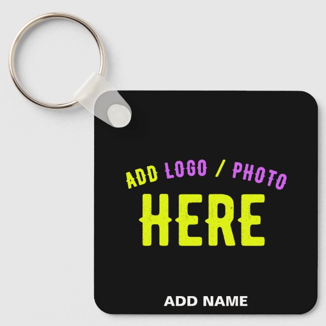 STYLISH MODERN CUSTOMIZABLE BLACK VERIFIED BRANDED KEY RING (Front)