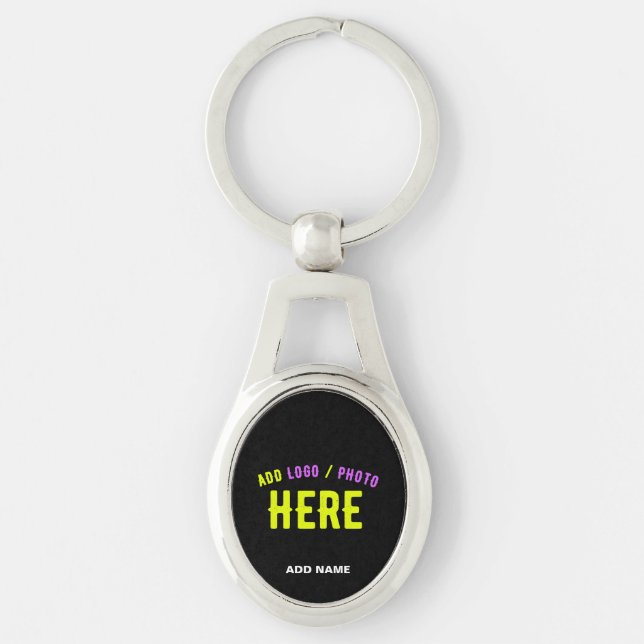 STYLISH MODERN CUSTOMIZABLE BLACK VERIFIED BRANDED KEY RING (Front)