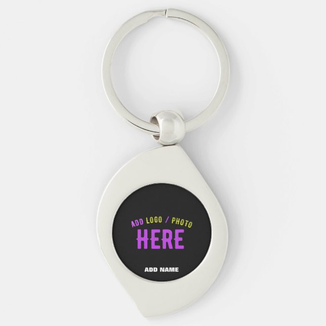 STYLISH MODERN CUSTOMIZABLE BLACK VERIFIED BRANDED KEY RING (Front)
