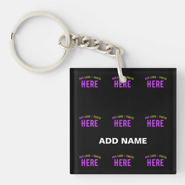 STYLISH MODERN CUSTOMIZABLE BLACK VERIFIED BRANDED KEY RING (Front)