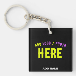 STYLISH MODERN CUSTOMIZABLE BLACK VERIFIED BRANDED KEY RING