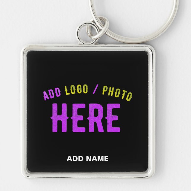 STYLISH MODERN CUSTOMIZABLE BLACK VERIFIED BRANDED KEY RING (Front)