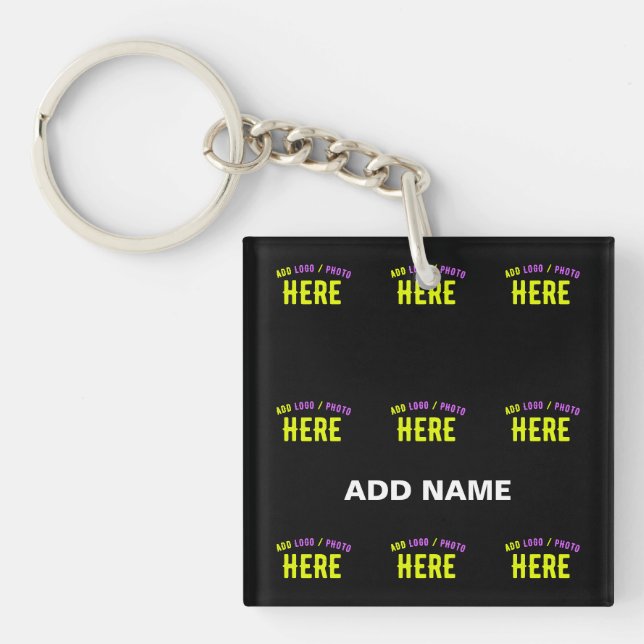 STYLISH MODERN CUSTOMIZABLE BLACK VERIFIED BRANDED KEY RING (Front)