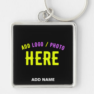 STYLISH MODERN CUSTOMIZABLE BLACK VERIFIED BRANDED KEY RING