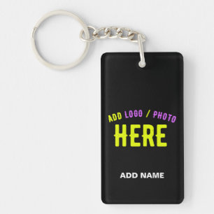 STYLISH MODERN CUSTOMIZABLE BLACK VERIFIED BRANDED KEY RING