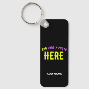 STYLISH MODERN CUSTOMIZABLE BLACK VERIFIED BRANDED KEY RING