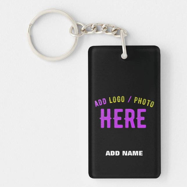 STYLISH MODERN CUSTOMIZABLE BLACK VERIFIED BRANDED KEY RING (Front)