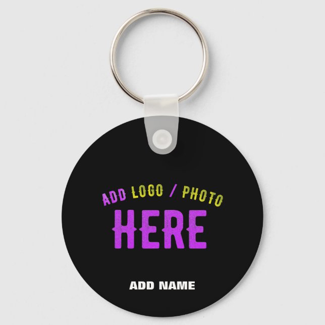 STYLISH MODERN CUSTOMIZABLE BLACK VERIFIED BRANDED KEY RING (Front)