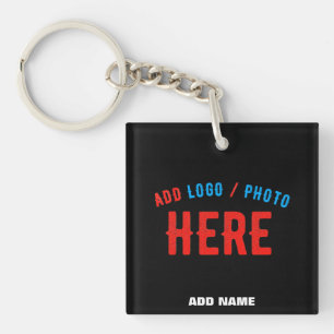 STYLISH MODERN CUSTOMIZABLE BLACK VERIFIED BRANDED KEY RING