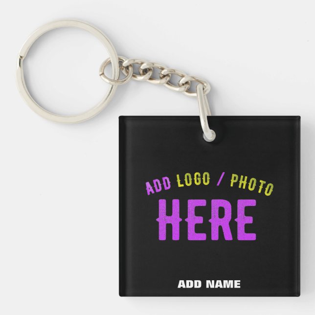 STYLISH MODERN CUSTOMIZABLE BLACK VERIFIED BRANDED KEY RING (Front)