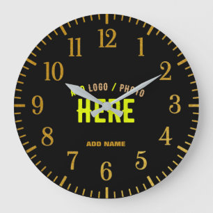 STYLISH MODERN CUSTOMIZABLE BLACK VERIFIED BRANDED LARGE CLOCK