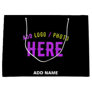 STYLISH MODERN CUSTOMIZABLE BLACK VERIFIED BRANDED LARGE GIFT BAG