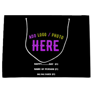 STYLISH MODERN CUSTOMIZABLE BLACK VERIFIED BRANDED LARGE GIFT BAG