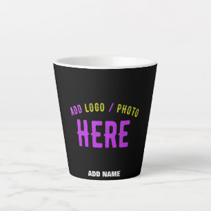 STYLISH MODERN CUSTOMIZABLE BLACK VERIFIED BRANDED LATTE MUG
