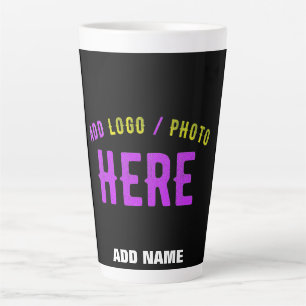 STYLISH MODERN CUSTOMIZABLE BLACK VERIFIED BRANDED LATTE MUG