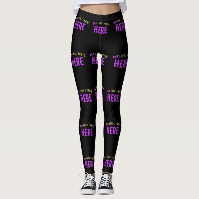 STYLISH MODERN CUSTOMIZABLE BLACK VERIFIED BRANDED LEGGINGS (Front)