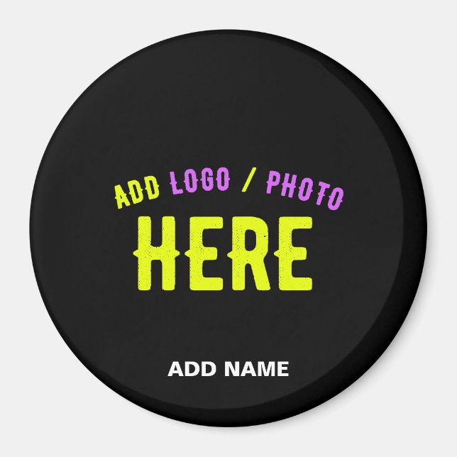 STYLISH MODERN CUSTOMIZABLE BLACK VERIFIED BRANDED MAGNET (Front)
