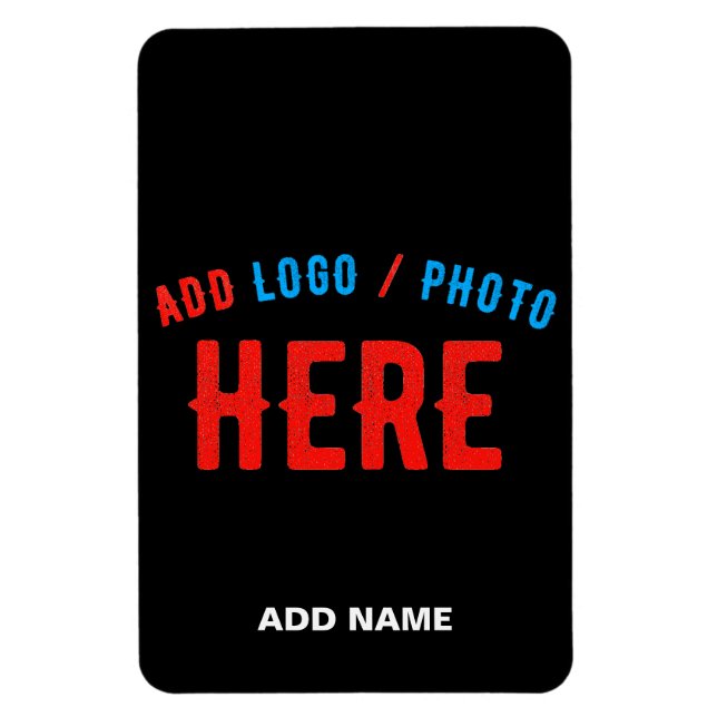 STYLISH MODERN CUSTOMIZABLE BLACK VERIFIED BRANDED MAGNET (Vertical)