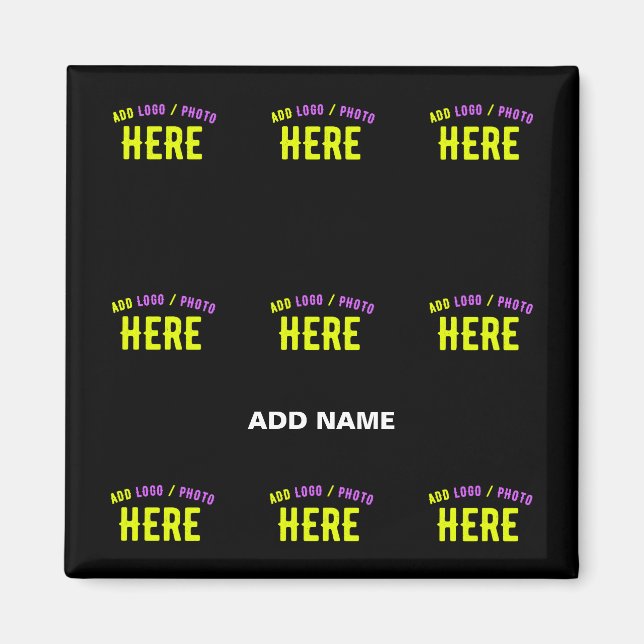 STYLISH MODERN CUSTOMIZABLE BLACK VERIFIED BRANDED MAGNET (Front)
