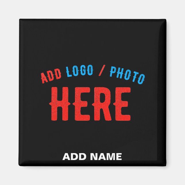 STYLISH MODERN CUSTOMIZABLE BLACK VERIFIED BRANDED MAGNET (Front)