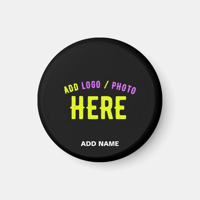 STYLISH MODERN CUSTOMIZABLE BLACK VERIFIED BRANDED MAGNET (Front)