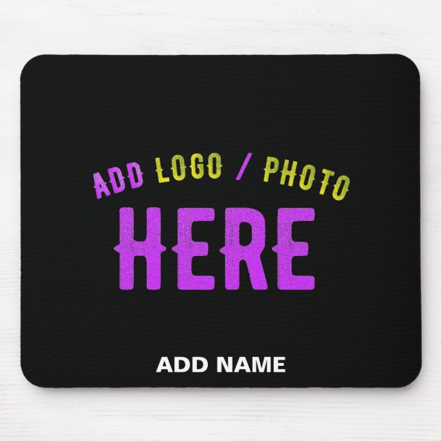 STYLISH MODERN CUSTOMIZABLE BLACK VERIFIED BRANDED MOUSE MAT (Front)