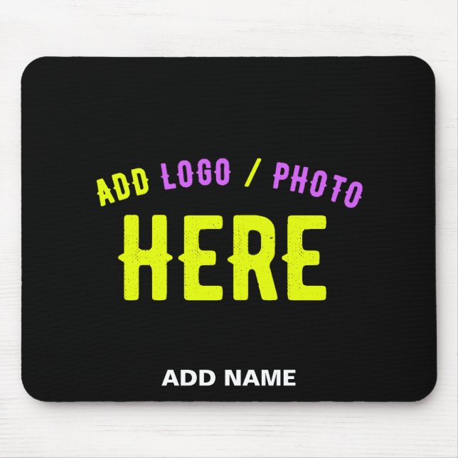 STYLISH MODERN CUSTOMIZABLE BLACK VERIFIED BRANDED MOUSE MAT (Front)