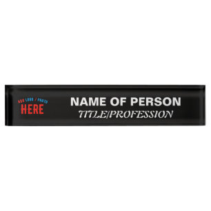 STYLISH MODERN CUSTOMIZABLE BLACK VERIFIED BRANDED NAMEPLATE