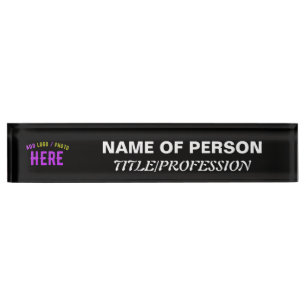 STYLISH MODERN CUSTOMIZABLE BLACK VERIFIED BRANDED NAMEPLATE