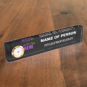 STYLISH MODERN CUSTOMIZABLE BLACK VERIFIED BRANDED NAMEPLATE