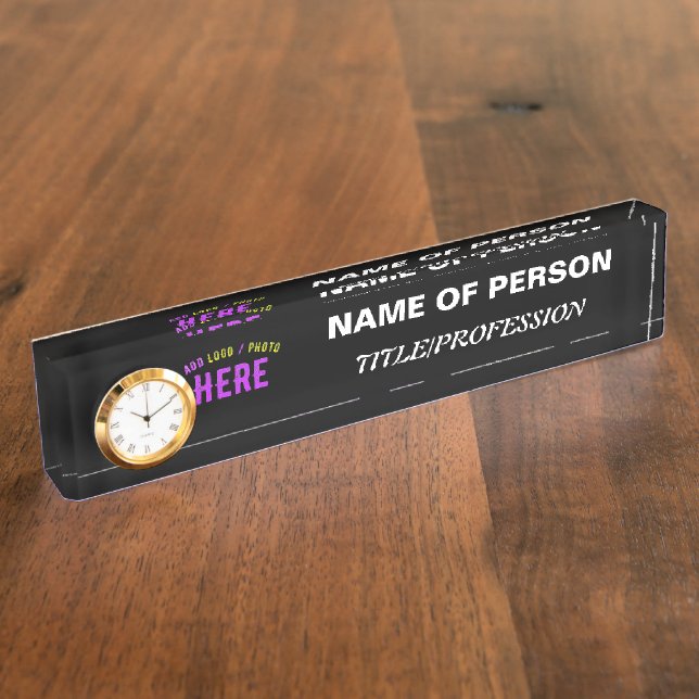 STYLISH MODERN CUSTOMIZABLE BLACK VERIFIED BRANDED NAMEPLATE (Side)